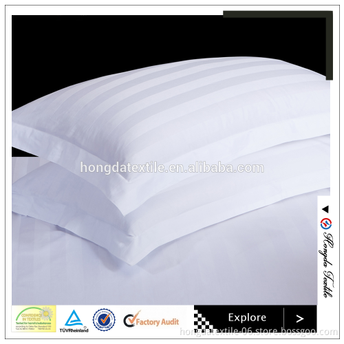 Cotton 100% white 300TC 3cm strips oxford pillow case for 5 star hotel bed linen